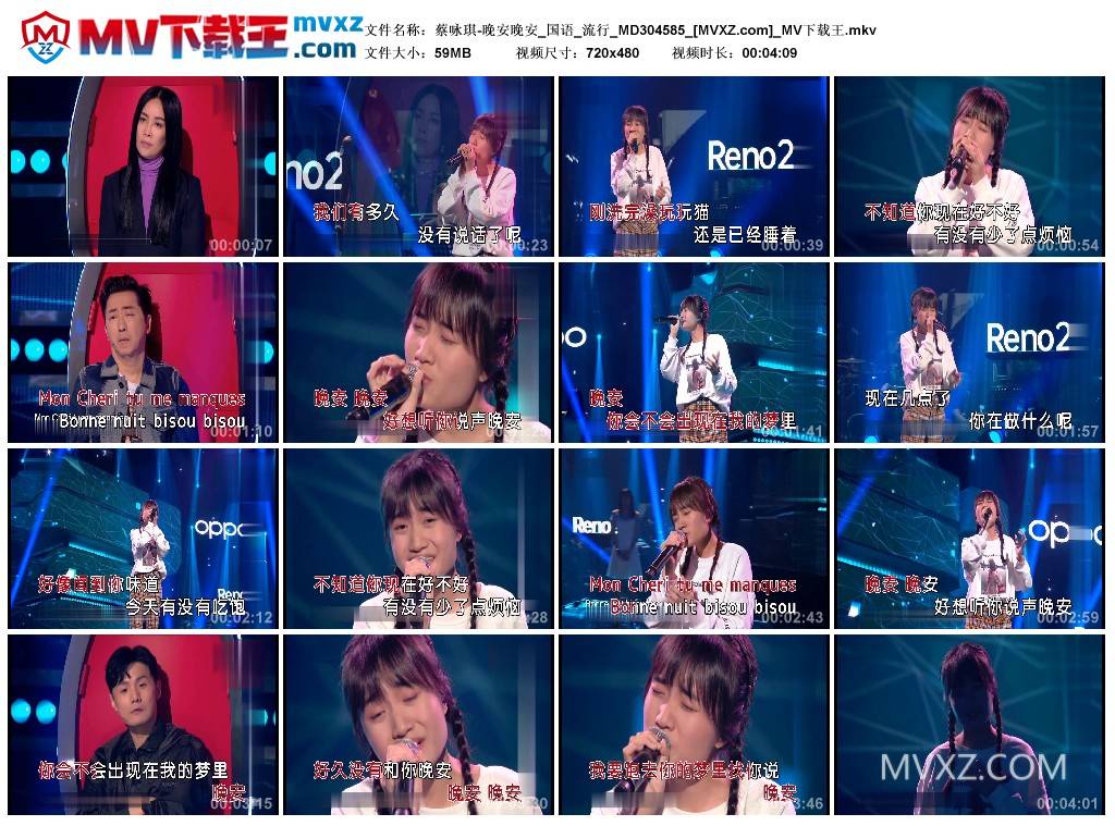 蔡咏琪-晚安晚安_国语_流行_MD304585